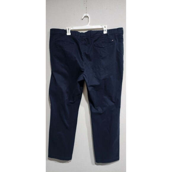 Tommy Hilfiger Pants Mens 42x30 Blue Chino Flat Front Straight Leg - Picture 4 of 16